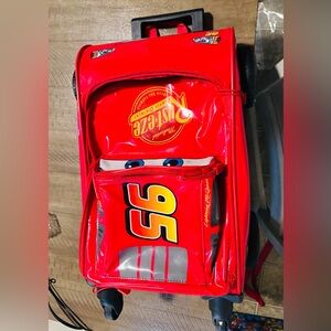 Disney Red Lightning McQueen Kids Rolling Suitcase